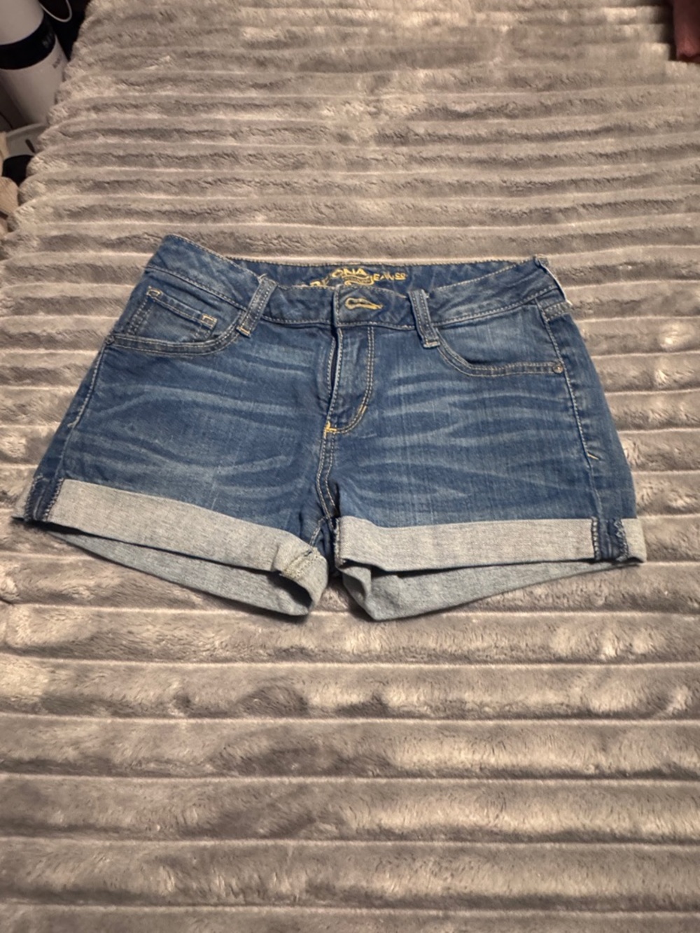 Arizona Jean Company Medium Blue Denim Cuffed Shorts
